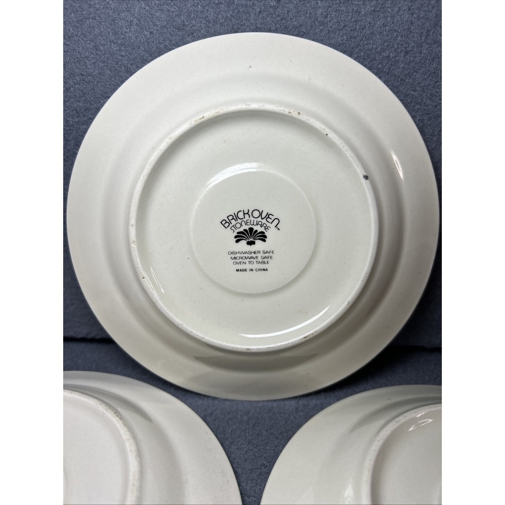 Aunt Rhody Goose Saucers Set of 3 Blue Bow Farmhouse Stoneware - Picture 8 of 10